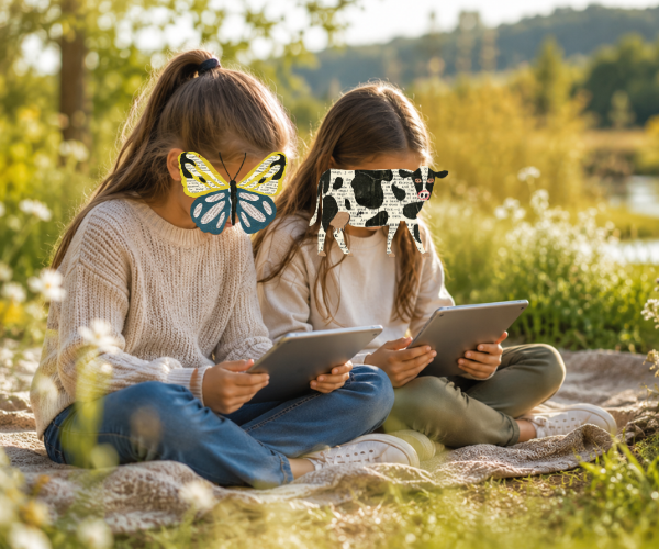 Children exploring a tablet together